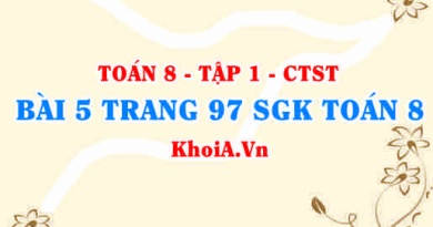 Bài 5 trang 97 SGK Toán 8 Tập 1 Chân trời sáng tạo